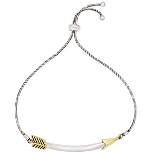 Silpada Curved Arrow Bolo Chain Bracelet in Sterling Silver & Brass, 9''