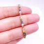 LESLIE BOULES Multicolored Strand Evil Eyes Bracelet 18K Gold Plated Adjustable Chain Protection Jewelry