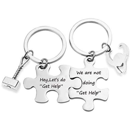 Thor and Loki Friendship Keychain Best Friend Jewelry Brother Gifts BBF Gifts