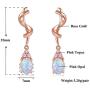 CiNily Opal Dangle Drop Earrings White Gold or Rose Gold Plated Opal Jewelry for Women Girls Wedding Earrings