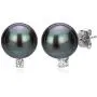La Regis Jewelry Black Freshwater Cultured Pearl Pendant Necklace 14K Gold Stud Earrings (G-H, SI1-SI2) - Choice of Pearl Sizes La Regis Jewelry Black Freshwater Cultured Pearl Pendant Necklace 14K Gold Stud Earrings (G-H, SI1-SI2) - Choice of Pearl Sizes