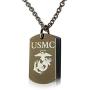 Gwendelicious Jewelry US Marine Corps - Engraved Dog Tag Urn Pendant Necklace - Solid Stainless Steel - Hung on a Matching Chain