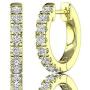 ALEVIRA Cubic Zirconia Studded 14K White and Yellow Gold-Plated Earrings - Womens Ear Hoop Huggies with Jewelry Box