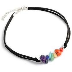 7 Chakra Gemstone Choker Energy Healing Crystal Necklace Handmade Multilayer Bracelet for Women Girls