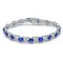 Barzel Gold, White Gold Plated or Rose Gold Plated Created-Gemstones Tennis Bracelet Barzel Gold, White Gold Plated or Rose Gold Plated Created-Gemstones Tennis Bracelet