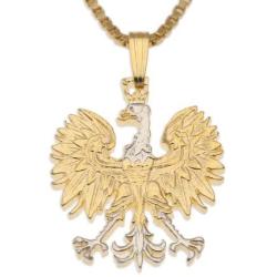 Polish Eagle Pendant & Necklace, Poland 10 Zlotych Hand Cut Coin
