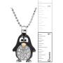 Spinningdaisy Silver Plated Round Body Cute Black Penguin Necklace