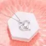 Women Lab Opal Heart Necklace 925 Sterling Silver Jewelry Engraved Love You Forever/Love You with All My Heart Cubic Zirconia Pendant 18 Inches