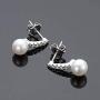 Pearl Dangle Drop Earrings Freshwater Cultured White Pearl Sterling Silver Stud Drop Earrings Pearl Jewelry Gifts for Women Girls Wife