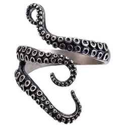 NanMuc Women Girls Adjustable Octopus Punk Antique Style Octopus Tentacle Ring Unisex Devilfish Open Ring Jewelry Gift