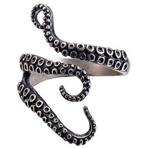 NanMuc Women Girls Adjustable Octopus Punk Antique Style Octopus Tentacle Ring Unisex Devilfish Open Ring Jewelry Gift