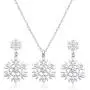 BVGA Christmas Snowflake Necklace Earrings Xmas Crystal Snowflake Pendant Necklace Dangle Earrings Set Winter Holiday Jewelry Set Gifts