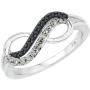 KATARINA Infinity Black and White Diamond Jewelry Set in 10K White Gold (7/8 cttw)