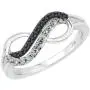 KATARINA Infinity Black and White Diamond Jewelry Set in 10K White Gold (7/8 cttw)