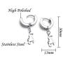 4 Pairs Small Huggie Hoop Earrings for Women and Men, Stainless Steel Material 14K White Gold Plated Hoops Dangles Set, Ideal Earings Jewelry Gift for Teen Girls Boys Friend or Daily Wear