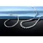 GEMSME 18K White Gold Plated Graduated Round Cubic Zirconia Tennis Necklace/Bracelet/Earrings Sets Pack of 3