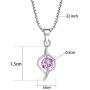 TENGTEGNFIT Cube Zircon Dangle Drop Earrings Sterling Silver Chain Pendant Necklace Jewelry Sets for Women Girls, Gift Box
