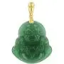 Happy Laughing Buddha Dark Green Jade Pendant Necklace Rope Chain Genuine Certified Grade A Jadeite Jade Hand Crafted, Religious Green Jade Necklace, 14k Gold Finish Laughing Buddha Jade Green Necklace, Green Jade Medallion, Mens Jewelry, Buddha Chain, Ja