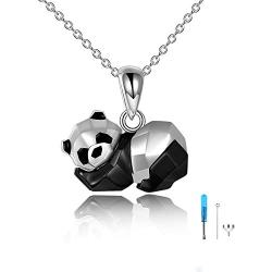 Panda Urn Necklace for Ashes 925 Sterling Silver Origami Panda Pendant Cremation Keepsake Necklace for Women Jewelry