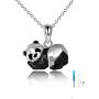 Panda Urn Necklace for Ashes 925 Sterling Silver Origami Panda Pendant Cremation Keepsake Necklace for Women Jewelry