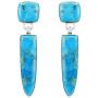 Turquoise Earrings 925 Sterling Silver & Genuine Turquoise (Choose Color)