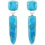 Turquoise Earrings 925 Sterling Silver & Genuine Turquoise (Choose Color)
