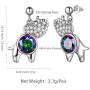 Aurora Tears Elephant Jewelry Women 925 Sterling Silver Earrings/Rings Crystal Cubic Zirconia Jewelry