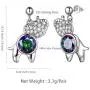Aurora Tears Elephant Jewelry Women 925 Sterling Silver Earrings/Rings Crystal Cubic Zirconia Jewelry