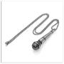 Xusamss Punk Rock Titanium Steel Microphone Pendant Necklace,22inches Box Chain
