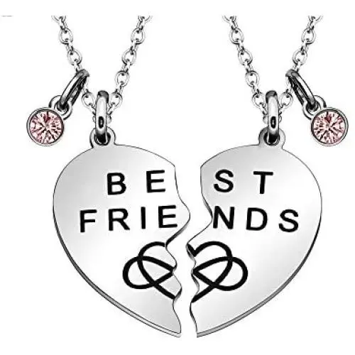 Maxforever Friendship Gifts, '' Best Friend Forever '' 2Pcs Split Heart Pendant Necklaces, Best Friend Jewelry Set Maxforever Friendship Gifts, '' Best Friend Forever '' 2Pcs Split Heart Pendant Necklaces, Best Friend Jewelry Set
