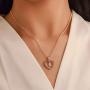 INENIMARTJ Rose Gold Heart Initial Pendant Necklace, Cubic Zirconia Heart Letter Alphabet Initial Necklace Birthday Gifts for Women Girls