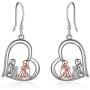 925 Sterling Silver Friendship Bis Sis Lit Sis Sister Heart Dangle Earrings Birtthday Christmas Jewelry Gifts for Best Friend Sister Female Classmates Women