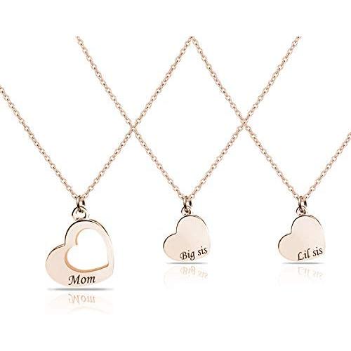 G-Ahora Big Sis Middle Sis Little Sis Jewelry Necklace Set of 2 3 Sisters Gift Best Friend Necklace