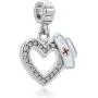 CharmSStory Heart Nurse Clear Synthetic Crystal Beads Charm for Bracelets CharmSStory Heart Nurse Clear Synthetic Crystal Beads Charm for Bracelets