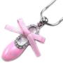 Soulbreezecollection Pink Bowtie Ribbon Ballerina Dancer Ballet Dance Shoes Pendant Necklace Charm