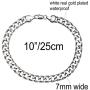 18K Gold/White Gold Plated 7mm Cuban Link Chain Anklet for Women Men, Curb Chain Ankle Bracelet for Women Men 9 10 11 inches