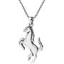 AeraVida Galloping Shiny Horse Double Sided .925 Sterling Silver Necklace