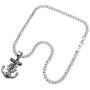 Double Rainbow Jewelry C08S-P37S Mens Stainless Steel Silver Anchor Jesus Cross Cuban Necklace Chain Link