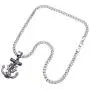 Double Rainbow Jewelry C08S-P37S Mens Stainless Steel Silver Anchor Jesus Cross Cuban Necklace Chain Link Double Rainbow Jewelry C08S-P37S Mens Stainless Steel Silver Anchor Jesus Cross Cuban Necklace Chain Link