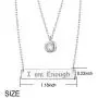 FLYOW 925 Sterling Silver Inspirational Jewelry Double Layer I Am Enough Necklace for Women Teen Girls Encouragement Gifts