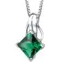 Simulated Emerald Princess Cut Pendant Sterling Silver 2.00 Carats Simulated Emerald Princess Cut Pendant Sterling Silver 2.00 Carats