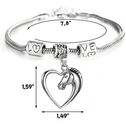 Heart Pendant Bracelet by Luvalti - Horse Heart Jewelry - Family and Friends Jewelry Gift - 10’’