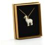 CampHollow Alpaca Hand Painted Porcelain Necklace Ceramic Animal Necklace Pendant Llama