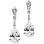 Mariell Pear-Shaped Cubic Zirconia Drop Earrings with Tapered Top - Great for Brides, Proms & Bridesmaids