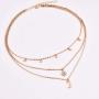 BERYUAN Women Simple Choker Moon Star Choker Necklace Pendant Necklace Trendy Necklace Teen Necklace Jewelry for Women and Girls Gift for Her (GOLD)