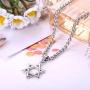 Udalyn Star of David Pendant Necklace Stainless Steel Jewish Silver Jewelry for Men Women Religious 24'' Link Chain
