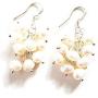 1.5'' Beautiful Asymmetrical White Freshwater Pearl Handmade Cluster Earrings