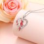 Red Cardinal Necklace Memorial Gift for Women Sterling Silver When Cardinals Appear Angels Are Near Heart Necklace Jewelry for Girls