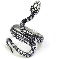 yfigo Snake Ring Animal Punk Vintage Ring for Men Women Retro Opening Adjustable Ring