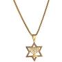 AsAlways Men Women Branch Candle Holder Pendant Israel Judaica Gift Religious Jewelry Jewish Megan Star of David Pendant Necklace 18K Gold Hexagon Star Necklace